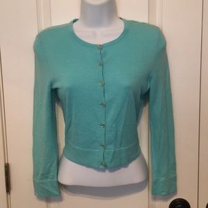 **Lilly Pulitzer Tiffany Blue Cardigan Bow Buttons